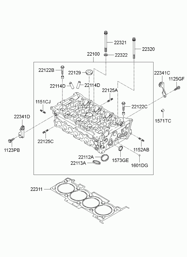 Головка блока цилиндров в сборе для Киа Соренто 2009-2012