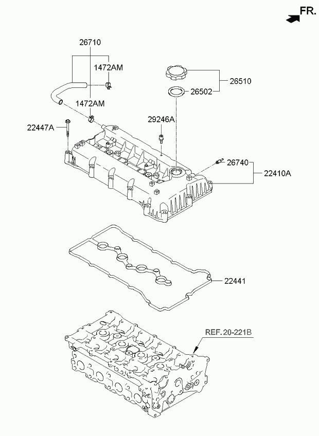 Клапанная крышка для Киа Соренто 2009-2012