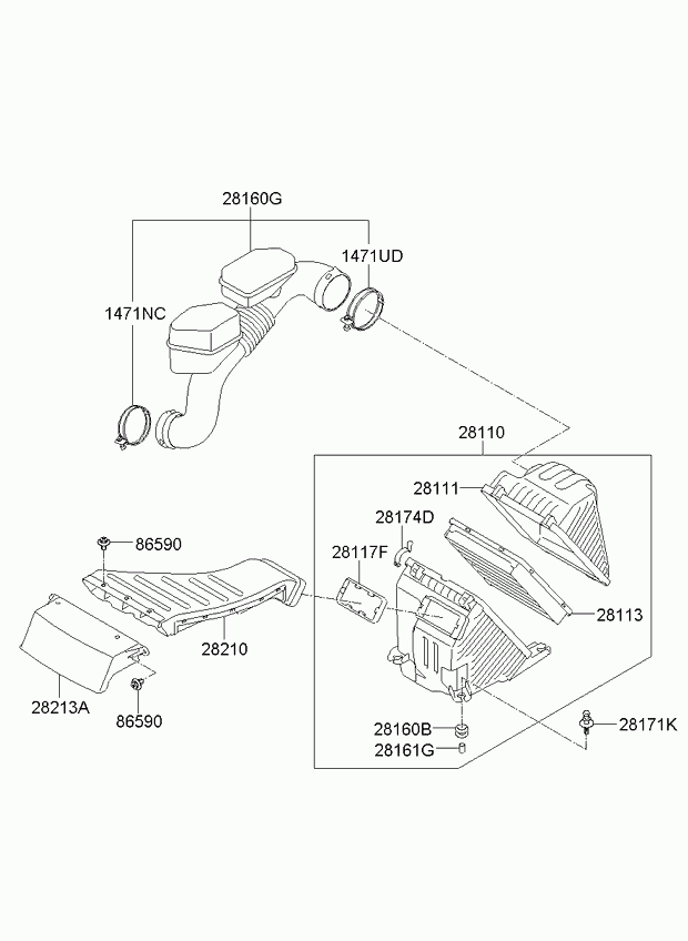 Фильтр воздушный, моторный для Киа Соренто 2009-2012