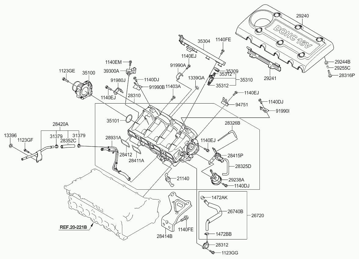 Топливная форсунка для Киа Соренто 2009-2012