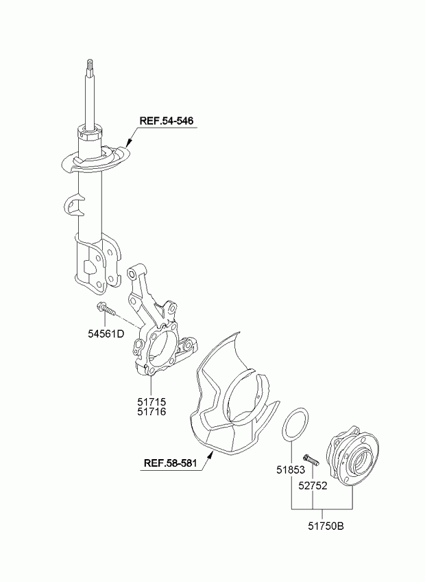 Поворотный кулак задний правый для Киа Соренто 2009-2012