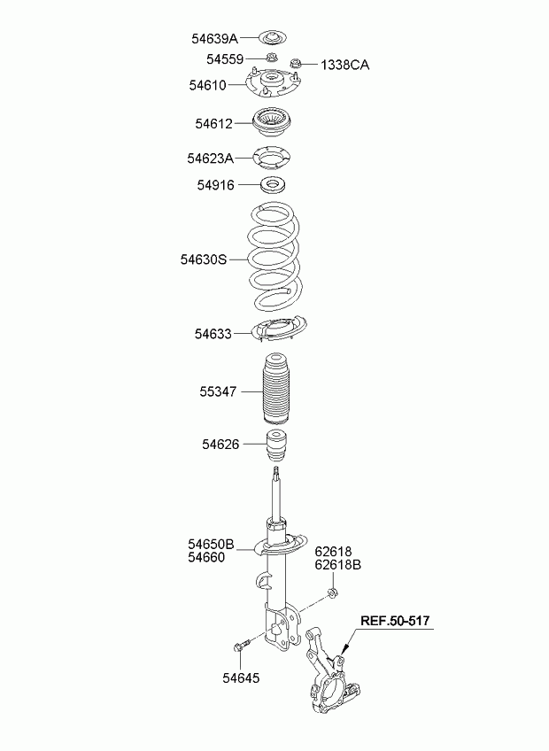 Стойка передняя правая для Киа Соренто 2009-2012