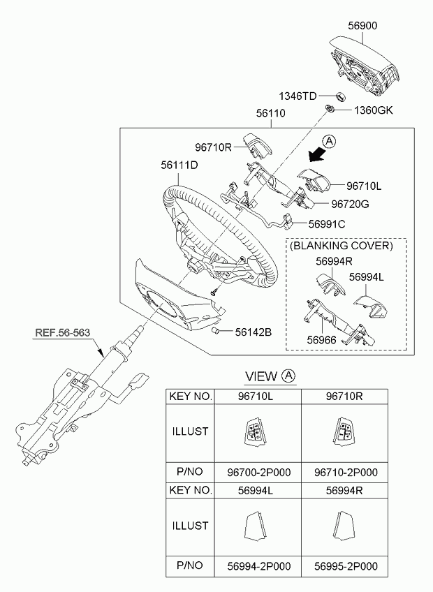 Подушка безопасности водителя для Киа Соренто 2009-2012
