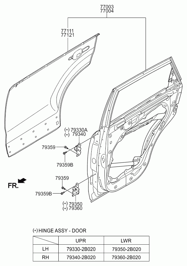 Дверь задняя правая для Киа Соренто 2009-2012