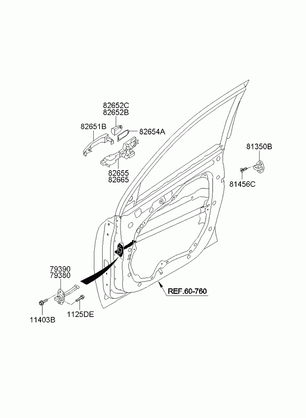 Ручка передней двери для Киа Соренто 2009-2012