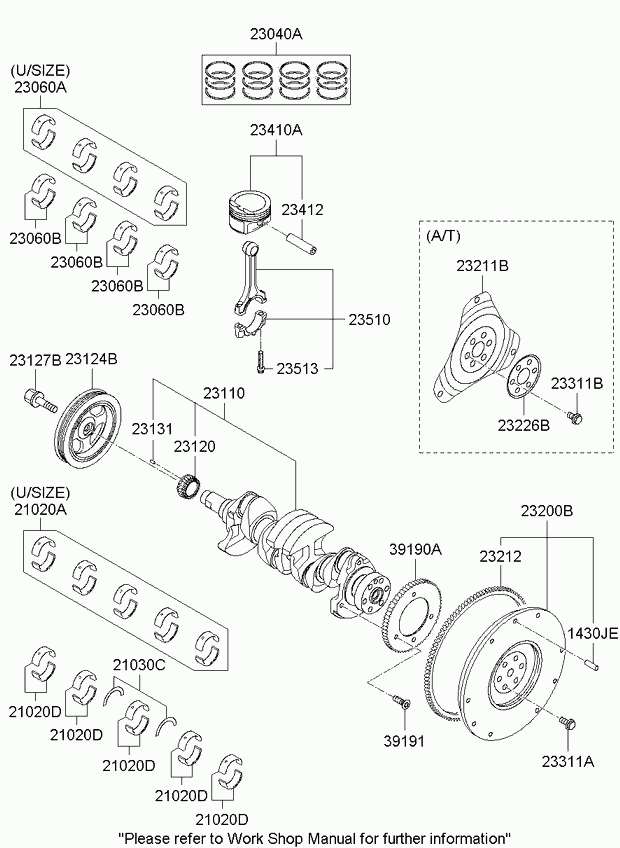 Коленвал для Киа Церато 2006-2009
