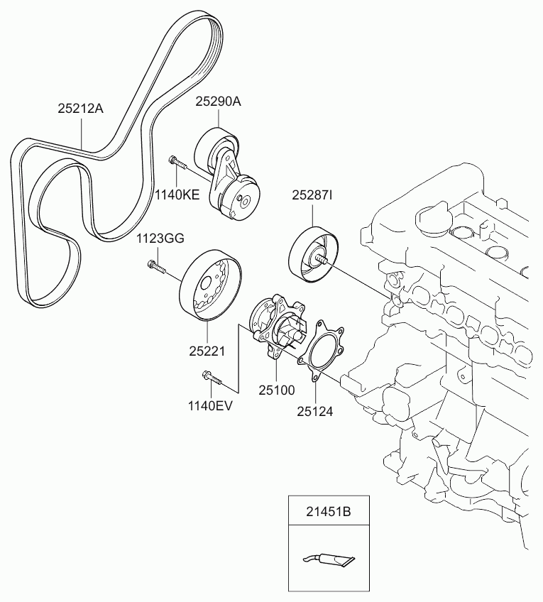 Помпа водяная для Киа Церато 2006-2009
