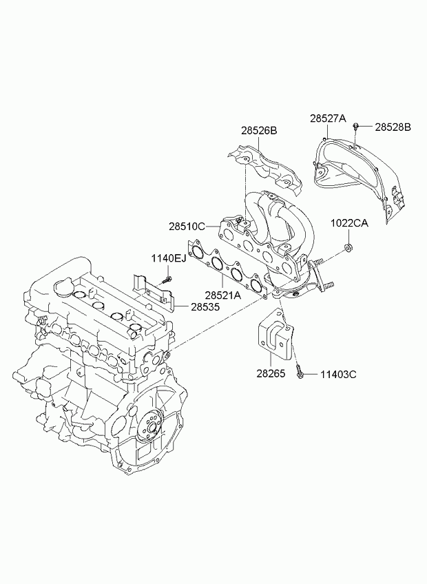 Коллектор выпускной для Киа Церато 2006-2009