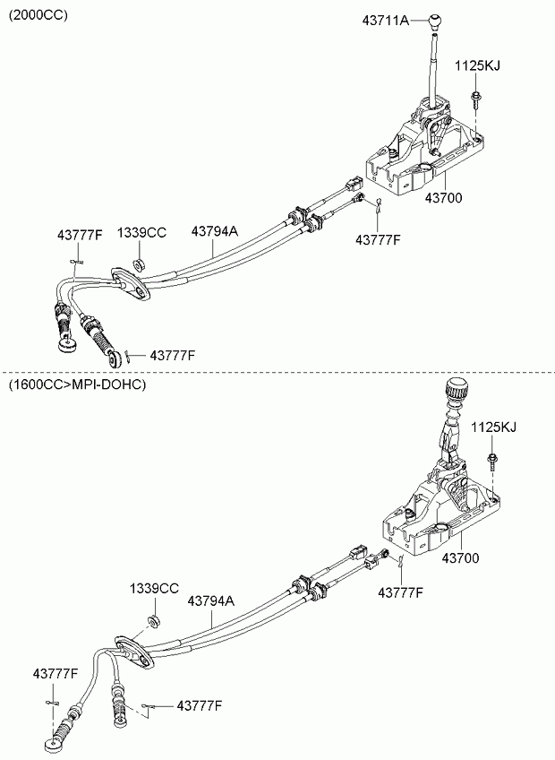 Трос переключения скоростей для Киа Церато 2006-2009 