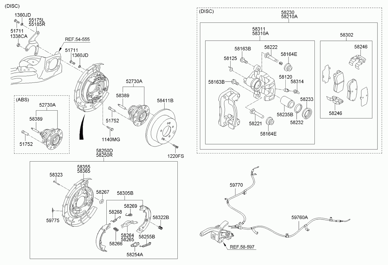 Суппорт тормозной задний правый для Киа Церато 2006-2009