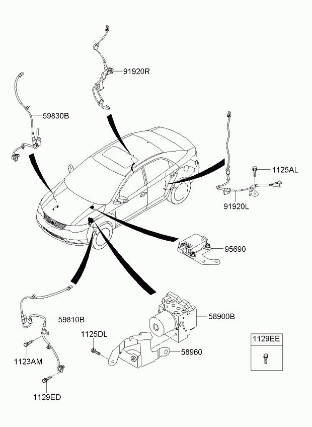 Датчик АБС передний правый для Киа Церато 2006-2009