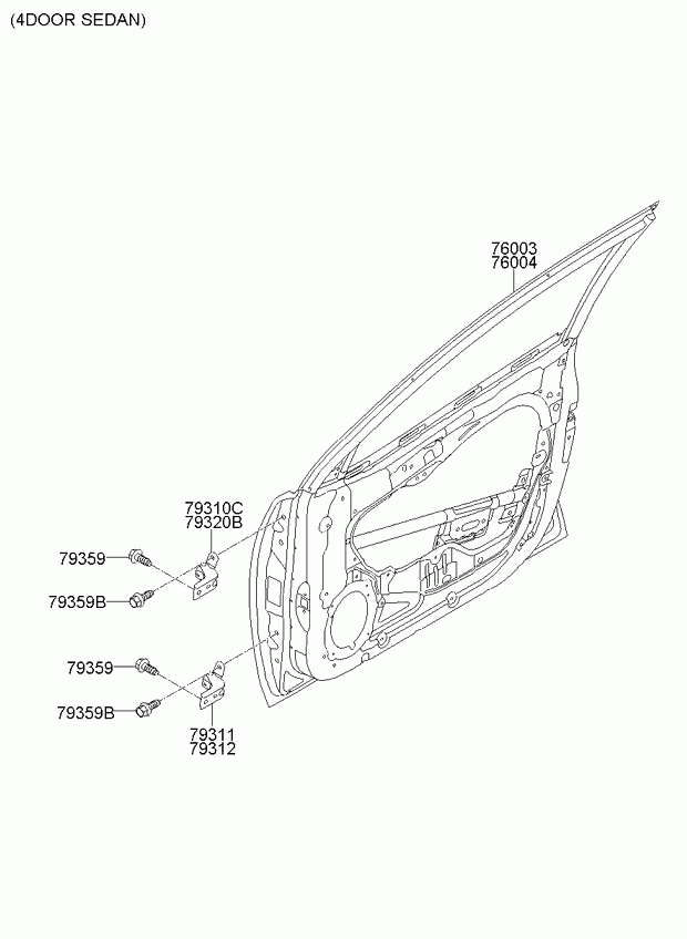Дверь передняя левая для Киа Церато 2006-2009