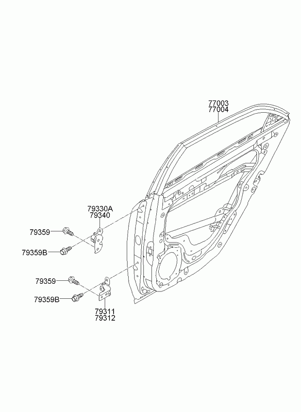 Дверь задняя левая для Киа Церато 2006-2009