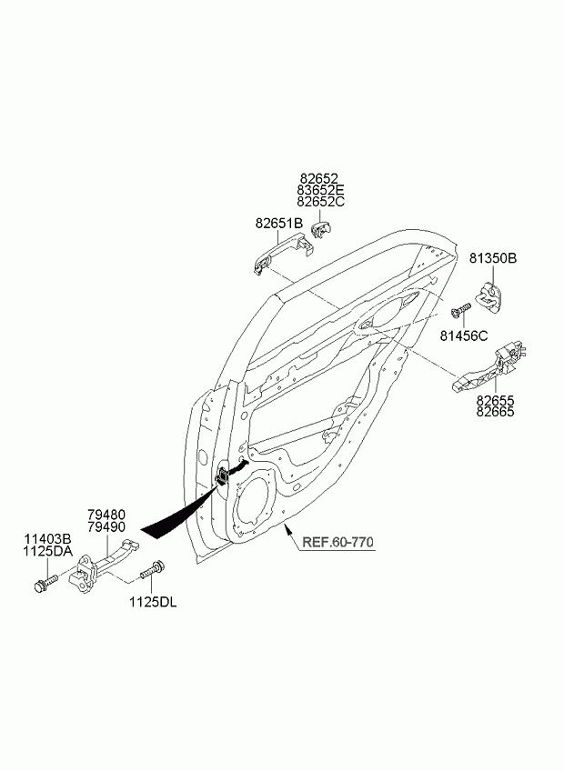 Ручка задней двери для Киа Церато 2006-2009