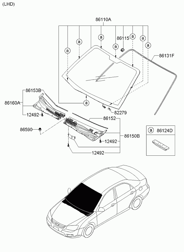Лобовое стекло для Киа Церато 2006-2009