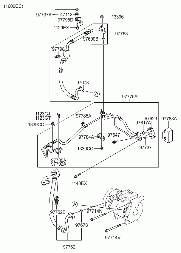 Компрессор кондиционера для Киа Церато 2006-2009