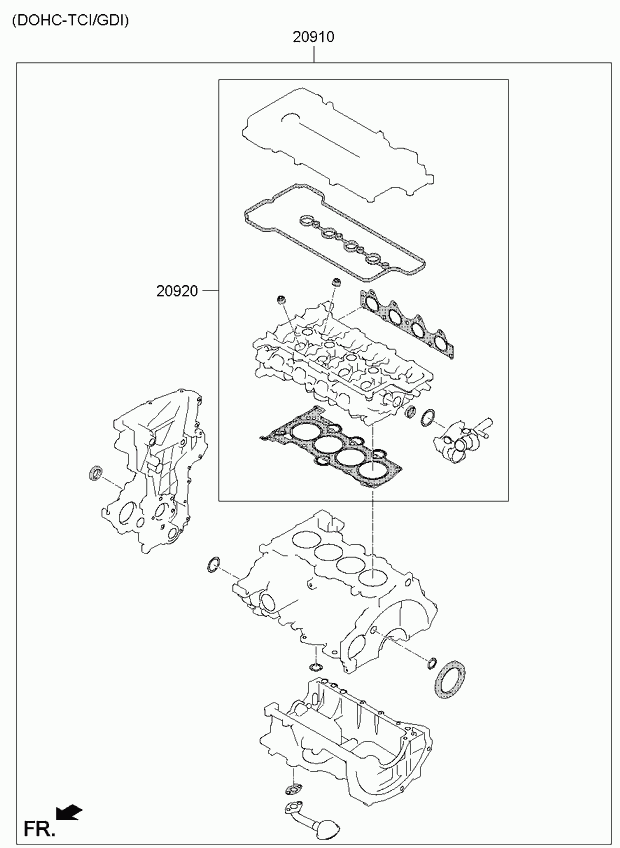 Комплект прокладок для двигателя для Киа Церато 2008-2013