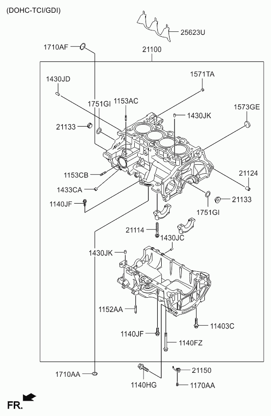 Блок цилиндров в сборе для Киа Церато 2008-2013