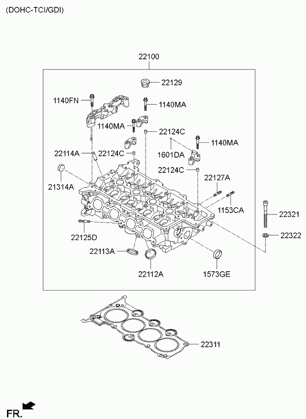 Головка блока цилиндров в сборе для Киа Церато 2008-2013