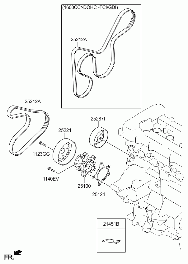 Помпа водяная для Киа Церато 2008-2013