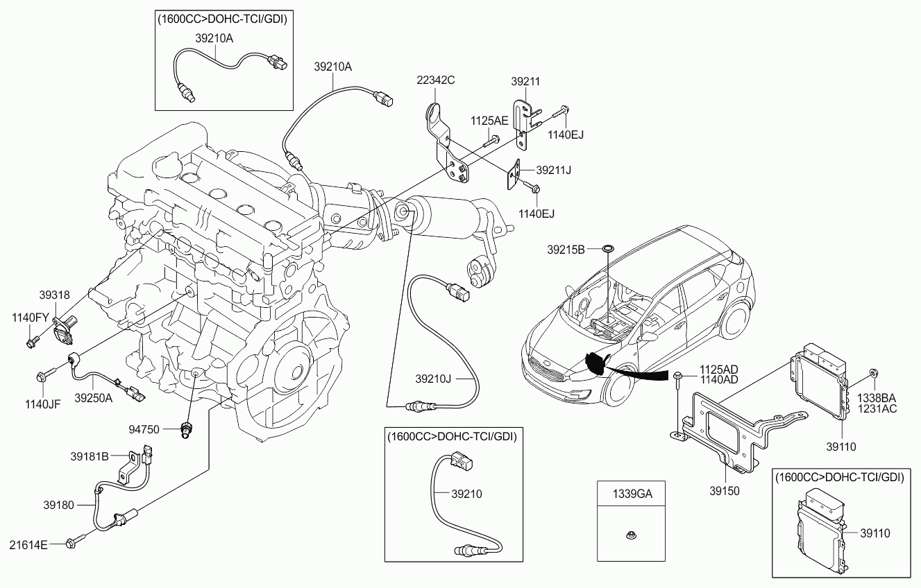 Кислородный датчик, лямбда зонд для Киа Церато 2008-2013