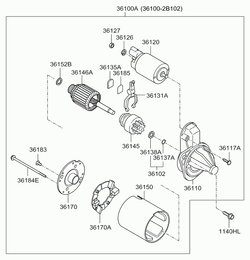 Стартер в сборе для Киа Церато 2008-2013