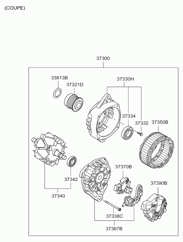Генератор в сборе для Киа Церато 2008-2013