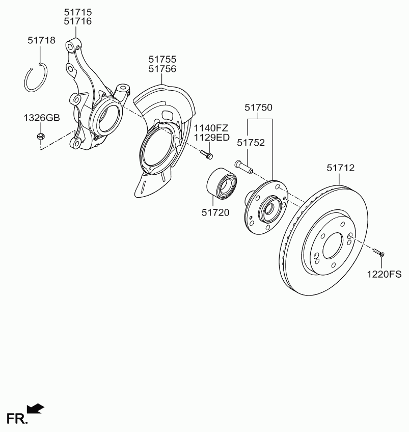 Ступица передняя для Киа Церато 2008-2013