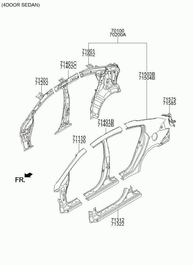 Центральная стойка кузова левая для Киа Церато 2008-2013