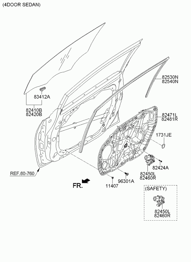 Мотор стеклоподъемника переднего левого для Киа Церато 2008-2013