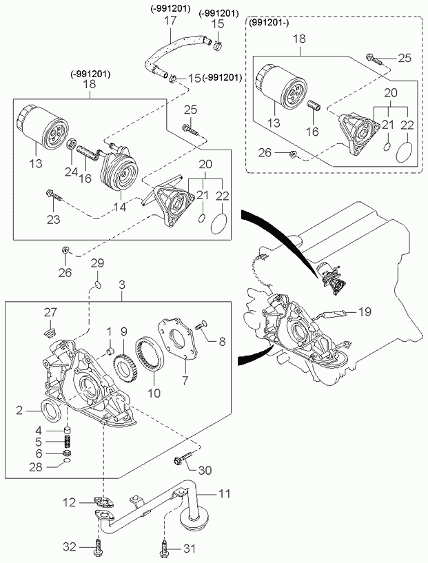 Охладитель масла для Киа Спортейдж 1993-2006