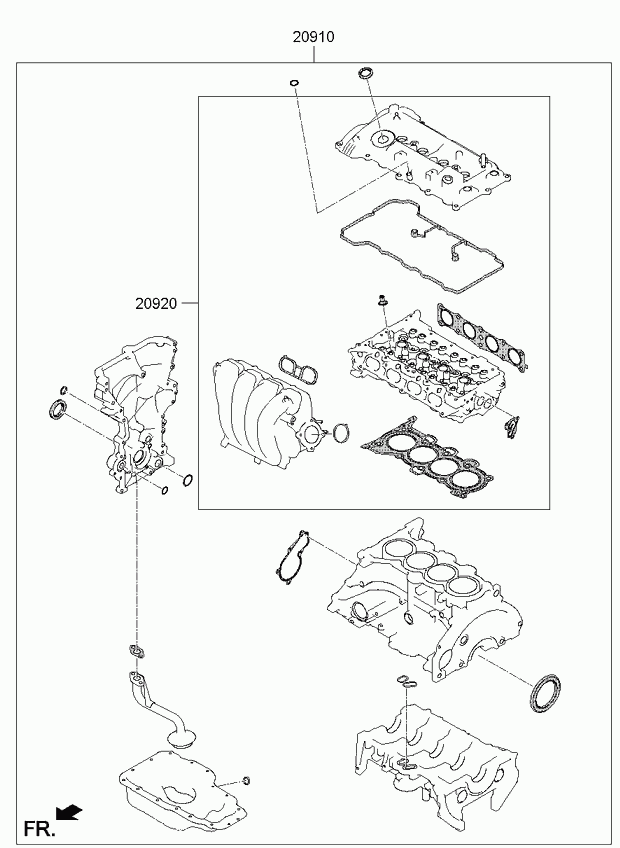 Комплект прокладок для двигателя для Киа Спортейдж 2014-2016