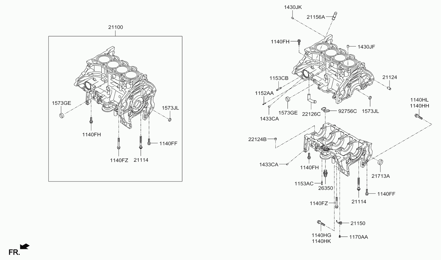 Блок цилиндров в сборе для Киа Спортейдж 2014-2016