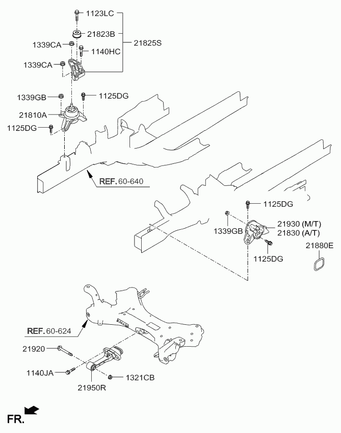 Подушка двигателя левая для Киа Спортейдж 2014-2016