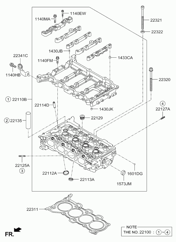 Головка блока цилиндров в сборе для Киа Спортейдж 2014-2016