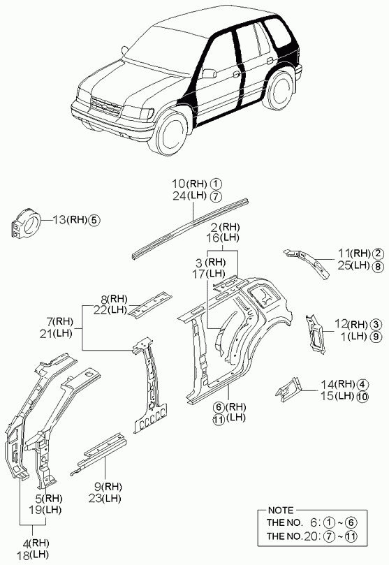 Центральная стойка кузова левая для Киа Спортейдж 2008-2010