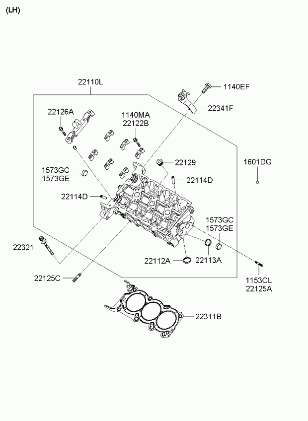 Головка блока цилиндров в сборе для Киа Опирус 2006-2011