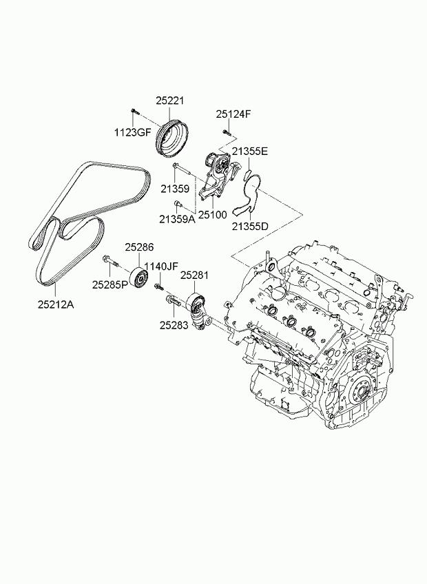 Помпа водяная для Киа Опирус 2006-2011