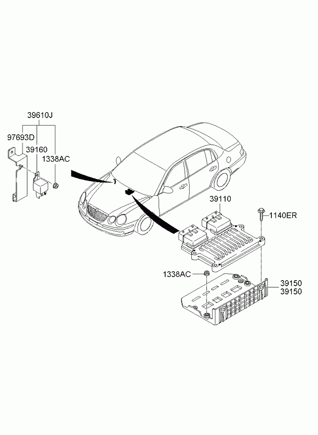 Блок управления двигателем для Киа Опирус 2006-2011