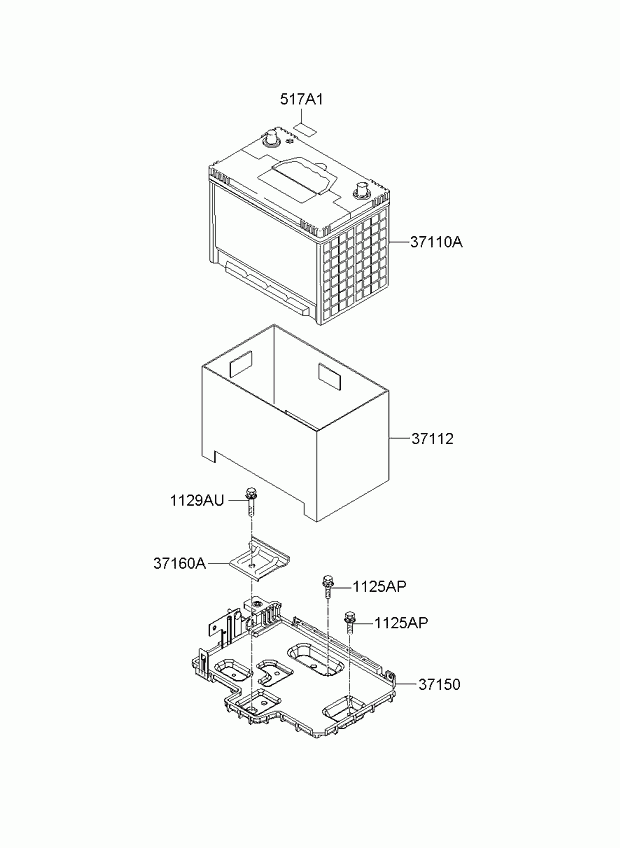 Аккумулятор для Киа Опирус 2006-2011