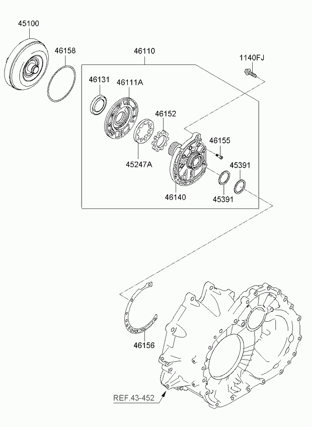 Гидротрансформатор для Киа Опирус 2006-2011