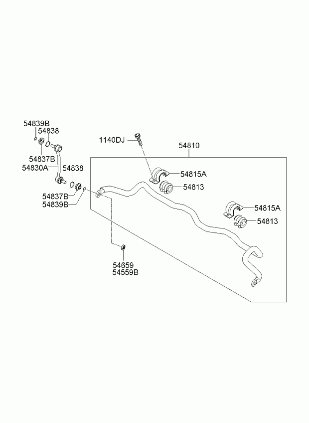 Стабилизатор передний для Киа Опирус 2006-2011