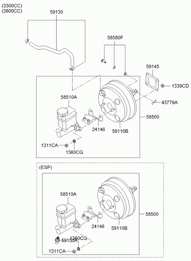 Усилитель тормозов для Киа Опирус 2006-2011