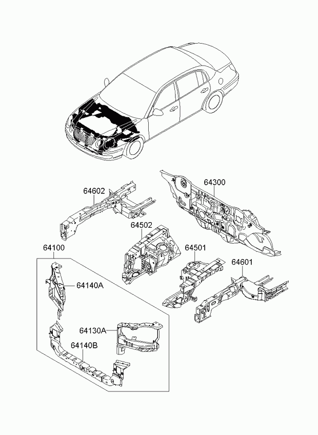 Панель передняя, телевизор для Киа Опирус 2006-2011