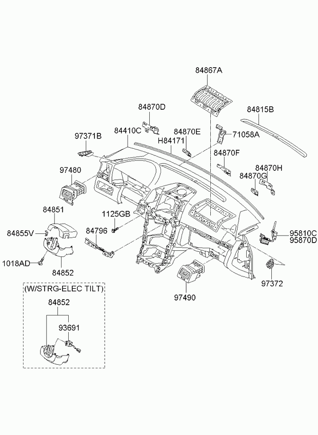 Приборная панель для Киа Опирус 2006-2011