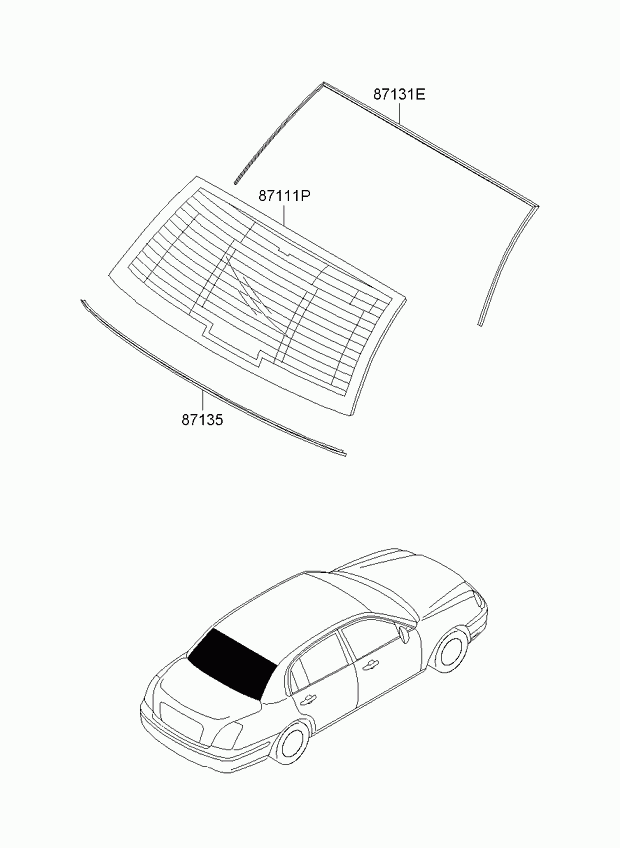 Лобовое стекло для Киа Опирус 2006-2011
