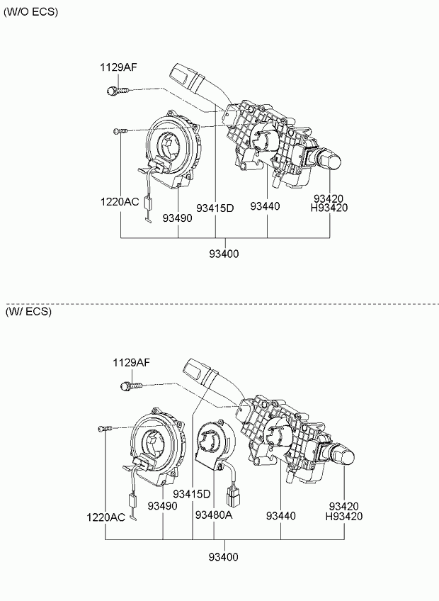 Подрулевой переключатель стеклоочистителя для Киа Опирус 2006-2011