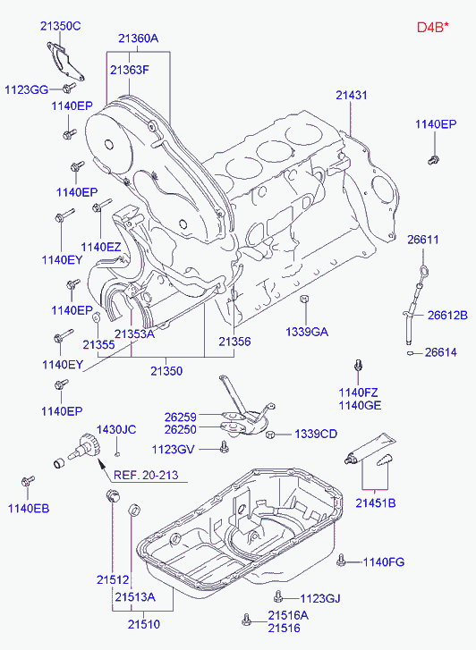 Поддон масляный для Хендай H1 Старекс 2004-2007