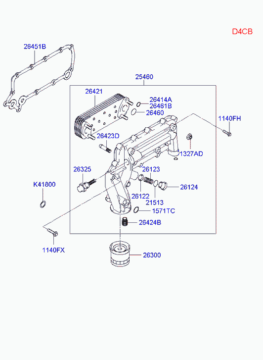 Маслоохладитель для Хендай H1 Старекс 2004-2007