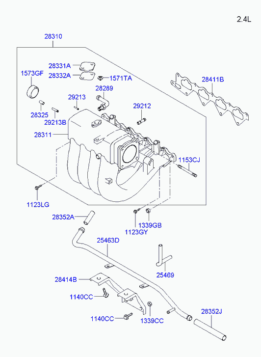 Коллектор выпускной для Хендай H1 Старекс 2004-2007